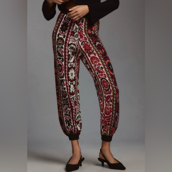 Farm Rio Winter Stripes Knit Joggers, Size XS - Picture 2 of 12